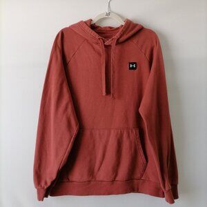 Under Armour Mens Burnt Orange Raglan Sleeve Kangaroo Pocket Pullover Hoodie L